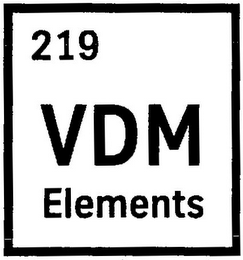 219 VDM ELEMENTS logo