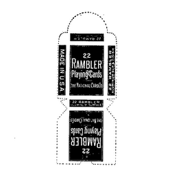 22 RAMBLER PLAYING CARDS THE NATIONAL CARD CO. MADE IN USA logo
