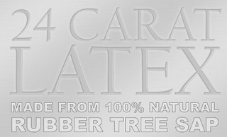 24 CARAT LATEX MADE FROM 100% NATURAL RUBBER TREE SAP logo