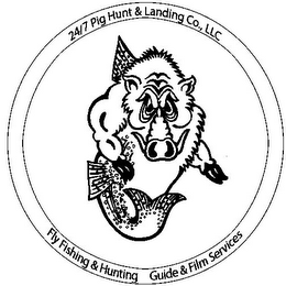 24/7 PIG HUNT & LANDING CO., LLC FLY FISHING & HUNTING GUIDE & FILM SERVICES logo