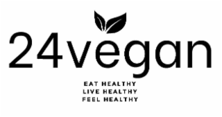 24VEGAN EAT HEALTHY LIVE HEALTHY FEEL HEALTHY logo