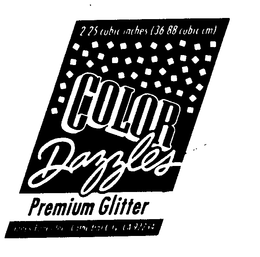 25 CUBIC INCHES (36.88 CUBIC CM)COLOR DAZZLES PREMIUM GLITTERJONES TONES INC.,CATHEDRAL CITY, CA 92234 logo