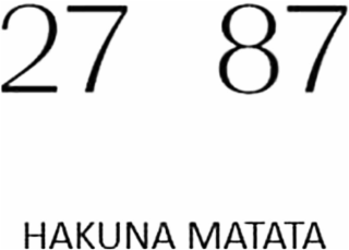 27 87 HAKUNA MATATA logo