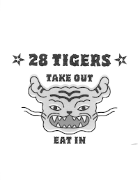 28 TIGERS TAKE OUT EAT IN logo