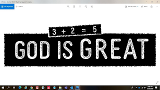 3 + 2 = 5 GOD IS GREAT logo