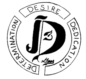 3 D GEAR DETERMINATION DESIRE DEDICATION logo