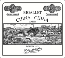 3 DIPLOMES D'HONNEUR BIGALLET CHINA CHINA AMER DEPUIS 1872 F. BIGALLETT ET FRÈRES logo