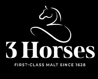 3 HORSES FIRST-CLASS MALT SINCE 1628 logo