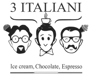 3 ITALIANI ICE CREAM, CHOCOLATE, ESPRESSO logo