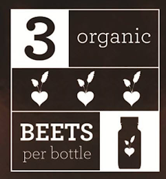 3 ORGANIC BEETS PER BOTTLE logo
