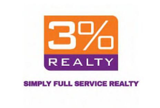3% REALTY SIMPLY FULL SERVICE REALTY logo