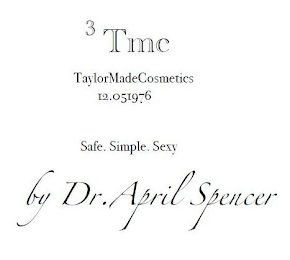3 TMC TAYLORMADECOSMETICS 12.051976 SAFE. SIMPLE. SEXY BY DR. APRIL SPENCER logo