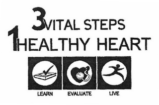 3 VITAL STEPS 1 HEALTHY HEART LEARN EVALUATE LIVE logo