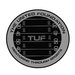 30 40 50 40 THE UNITED FOUNDATION TUF MENTORING THROUGH SPORTS 40 50 40 30 logo