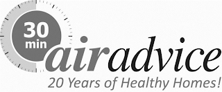 30 MIN AIR ADVICE 20 YEARS OF HEALTHY HOMES! logo