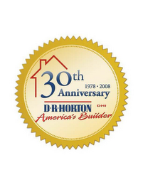 30TH 1978 · 2008 ANNIVERSARY D·R·HORTON DHI AMERICA'S BUILDER logo