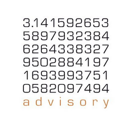 3.141592653 5897932384 6264338327 9502885897932384 4197 1693993751 0582097494 ADVISORY logo