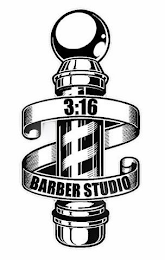 3:16 BARBER STUDIO logo