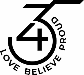 345 LOVE BELIEVE PROUD logo