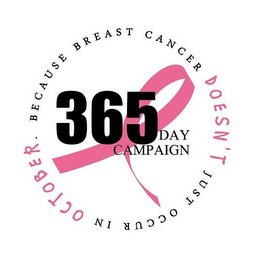 365 DAY CAMPAIGN BECAUSE BREAST CANCER DOESN'T JUST OCCUR IN OCTOBER. logo