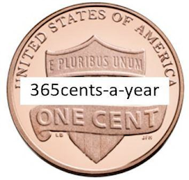 365CENTS-A-YEAR UNITED STATES OF AMERICA E PLURIBUS UNUM ONE CENT LB JFH logo