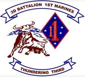 3D BATTALION 1ST MARINES 1 MARINES  1 GUADALCANAL THUNDERING THIRD logo