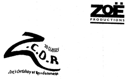3D GLASSES C.O.R. ZOE'S CERTAINTY OF RANDOMNESS logo