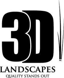 3D LANDSCAPES INC. QUALITY STANDS OUT logo
