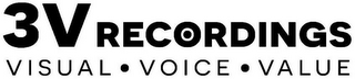 3V RECORDINGS VISUAL VOICE VALUE logo