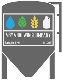 4 BY 4 BREWING COMPANY SPRINGFIELD. MO EST. 2017 logo