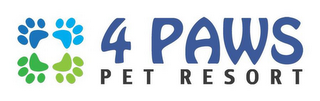 4 PAWS PET RESORT logo