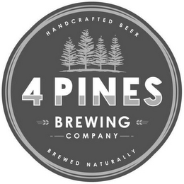 4 PINES BREWING COMPANY HANDCRAFTED BEER BREWED NATURALLY logo