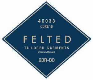 40033 CDRE 16 FELTED TAILORED GARMENTS OF GIONATA MALAGODI CDR-BO logo