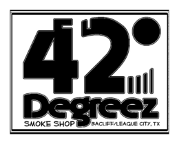 42° DEGREEZ SMOKE SHOP BACLIFF/LEAGUE CITY, TX logo