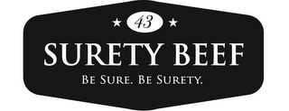 43 SURETY BEEF BE SURE. BE SURETY. logo