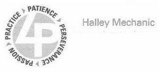 4P PRACTICE PATIENCE PERSEVERANCE PASSION HALLEY MECHANIC logo