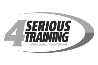 4SERIOUSTRAINING WHAT YOU GIVE ... IS WHAT YOU GET logo