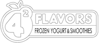4² FLAVORS FROZEN YOGURT & SMOOTHIES logo