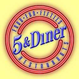 5 & DINER RESTAURANTS FOOD FUN FIFTIES logo
