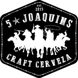 5 JOAQUINS CRAFT CERVEZA EST. 2015 logo