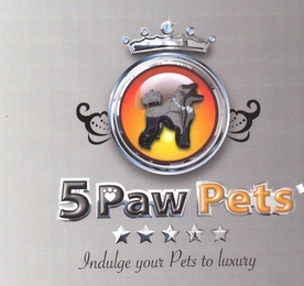 5 PAW PETS - INDULGE YOUR PETS TO LUXURY logo