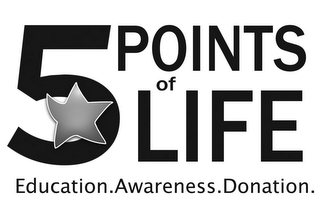 5 POINTS OF LIFE EDUCATION. AWARENES. DONATION. logo