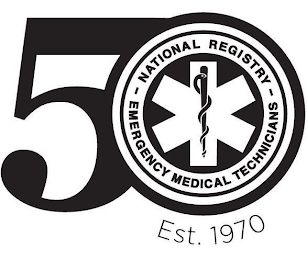 50 NATIONAL REGISTRY EMERGENCY MEDICAL TECHNICIANS EST. 1970 logo