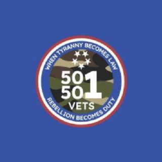 50501 VETS WHEN TYRANNY BECOMES LAW REBELLION BECOMES DUTY logo