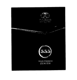 555 STATE EXPRESS ZENITH THE CLASSIC MARQUE OF HIGH DISTINCTION MANUFACTURERS OF QUALITY CIGARETTES ARDATH TOBACCO COMPANY LONDON logo