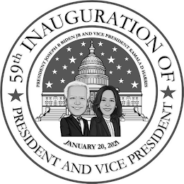 59TH INAUGURATION OF PRESIDENT AND VICE PRESIDENT PRESIDENT JOSEPH R BIDEN JR AND VICE PRESIDENT KAMALA D HARRIS JANUARY 20, 2021 logo