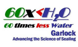 60 X <H2O 60 TIMES LESS WATER GARLOCK ADVANCING THE SCIENCE OF SEALING logo