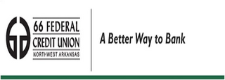 66 FEDERAL CREDIT UNION NORTHWEST ARKANSAS A BETTER WAY TO BANK logo