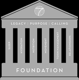 7 LEGACY | PURPOSE | CALLING SLEEP HYDRATION NUTRITION MOVEMENT TOXIN MANAGEMENT RELATIONSHIPS FOUNDATION logo
