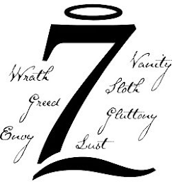 7 VANITY WRATH SLOTH GREED GLUTTONY ENVY LUST logo